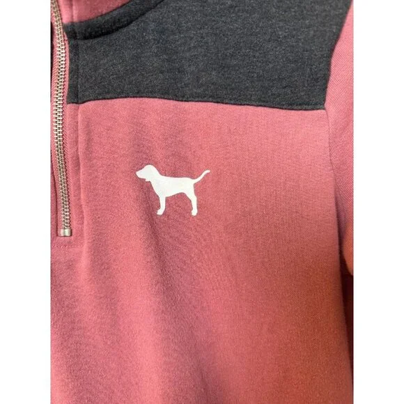 Victoria's Secret Pink Women's Mauve Pink 1/4 Zip Pullover Sweatshirt Size XS - Picture 2 of 12